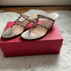 Valentino Women's Silver Studded Sandals